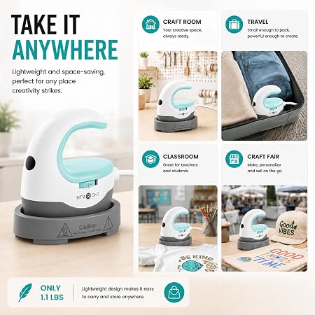 HTVRONT Heat Press Mini Heat Press Machine, Mini Iron for Crafts