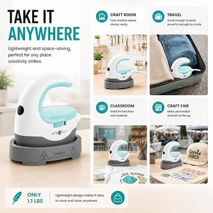 HTVRONT Heat Press Mini Heat Press Machine, Mini Iron for Crafts