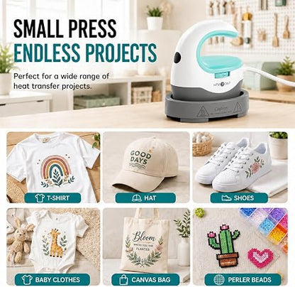 HTVRONT Heat Press Mini Heat Press Machine, Mini Iron for Crafts