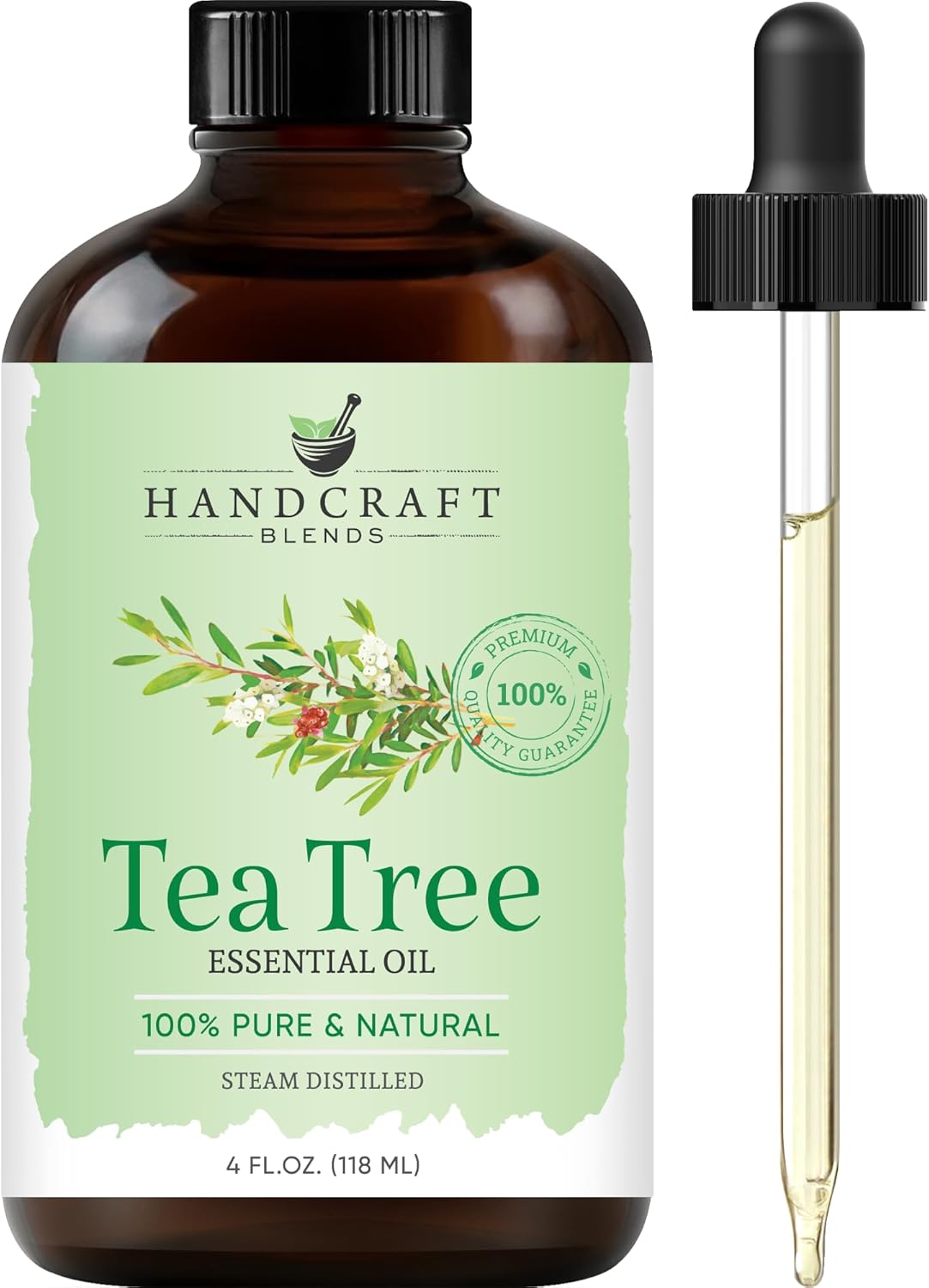 Handcraft Blends Tea Tree Essential Oil – Huge 4 Fl Oz – 100% Pure and Natural – Premium Grade Essential Oil for Diffuser and Aromatherapy..