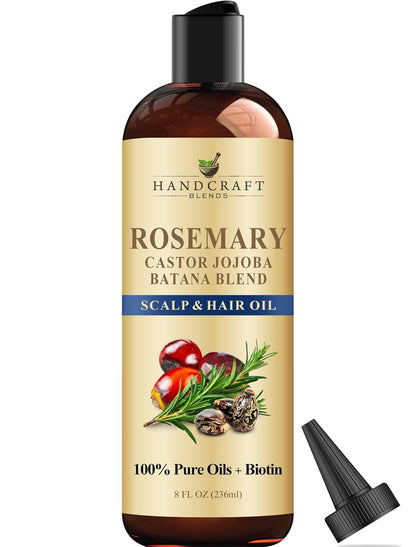 Handcraft Blends Rosemary Oil for Hair 8 Fl Oz | Nourishing Hair Oil | 100% Pure and Natural | Rosemary, Castor, Jojoba, and Batana ..