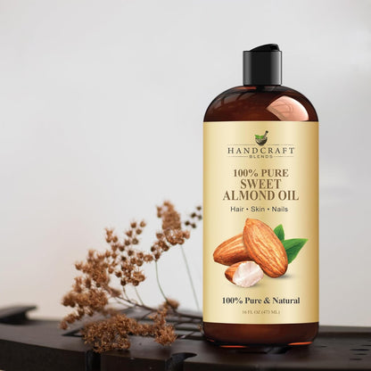 Handcraft Blends Sweet Almond Oil | 100% Pure and Natural | Bath & Body Oil | Premium Grade Carrier Oil..