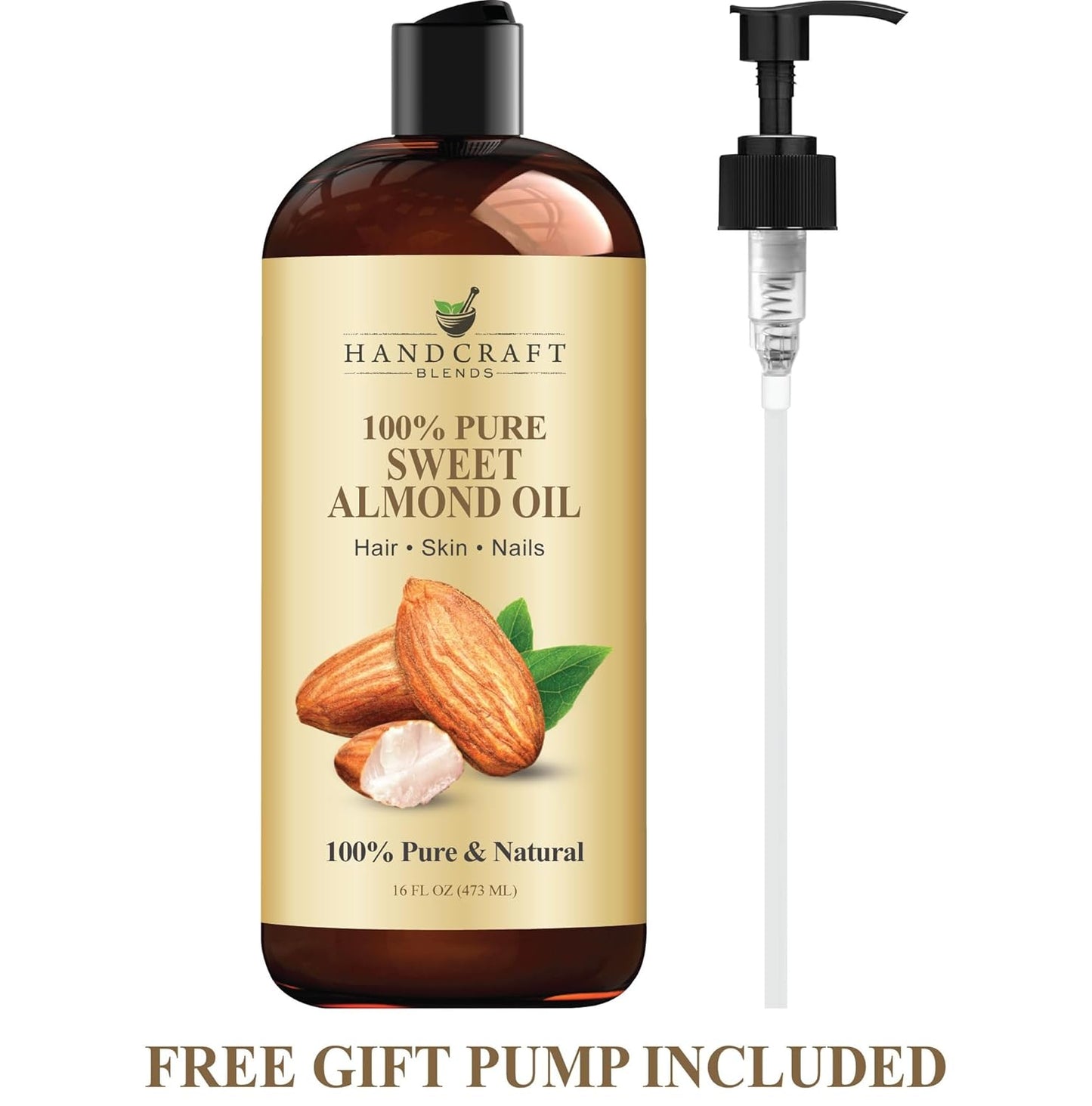 Handcraft Blends Sweet Almond Oil | 100% Pure and Natural | Bath & Body Oil | Premium Grade Carrier Oil..