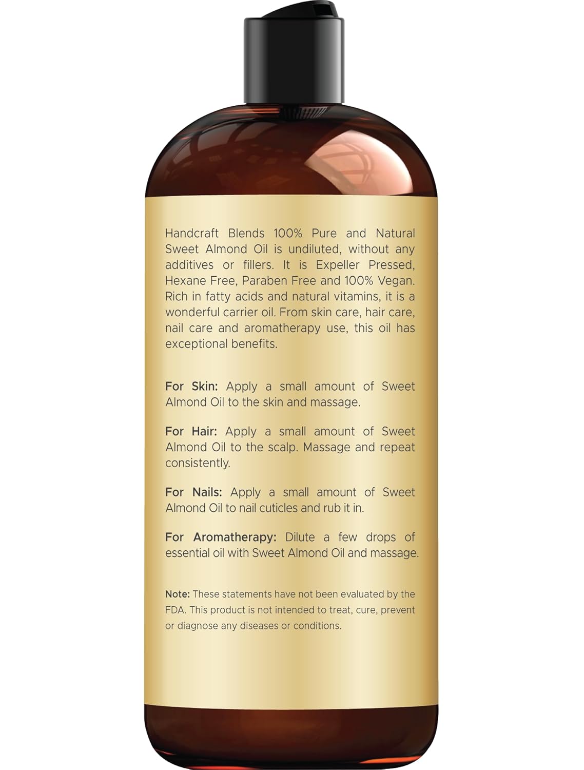 Handcraft Blends Sweet Almond Oil | 100% Pure and Natural | Bath & Body Oil | Premium Grade Carrier Oil..