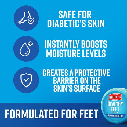 O'Keeffe's Healthy Feet Foot Cream, 3.2 oz Jar, 1-Pack For Extreme Dryness | Repairs Extremely Cracked, Dry Feet..