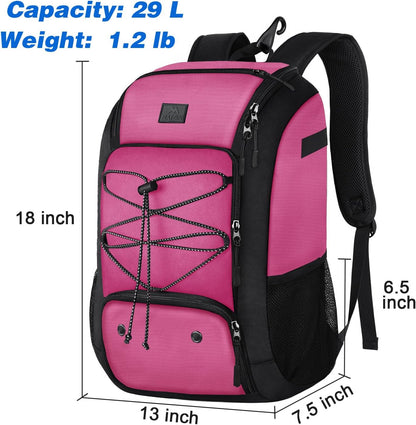 MATEIN Baseball Backpack, Softball Bat Bag with Shoes Compartment for Youth (Pink-Black)