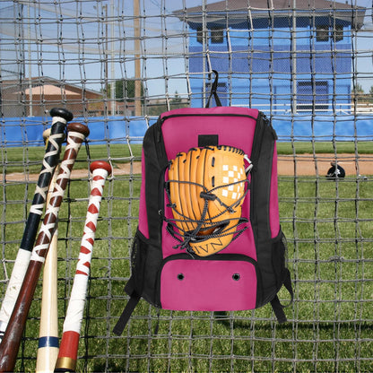 MATEIN Baseball Backpack, Softball Bat Bag with Shoes Compartment for Youth (Pink-Black)