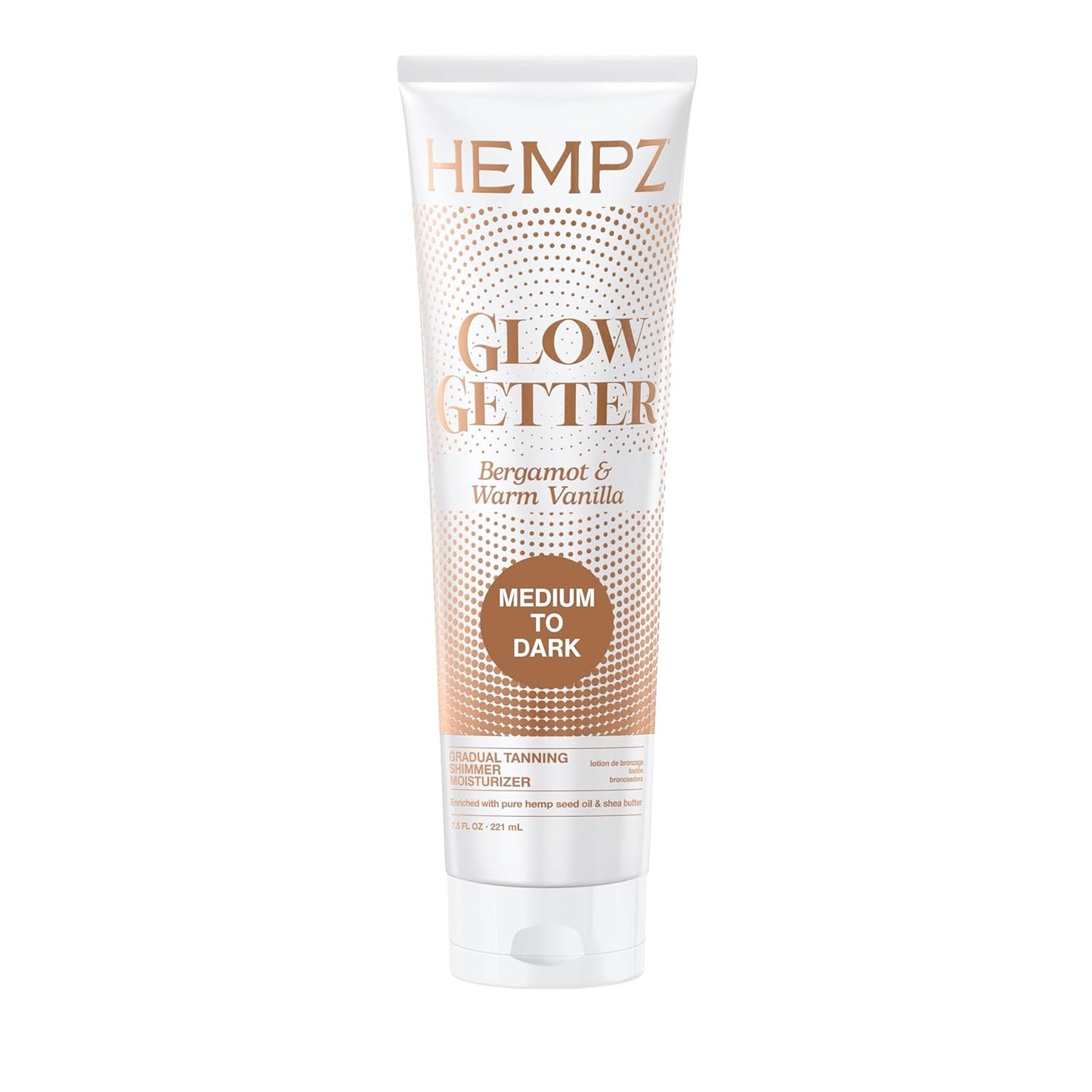Hempz Glow Getter Gradual Self-Tanning Lotion " Medium to Dark, 7.5 oz | Natural Golden Tan, Summer Glow..