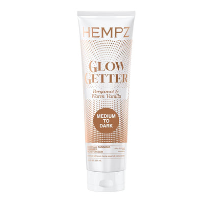 Hempz Glow Getter Gradual Self-Tanning Lotion " Medium to Dark, 7.5 oz | Natural Golden Tan, Summer Glow..