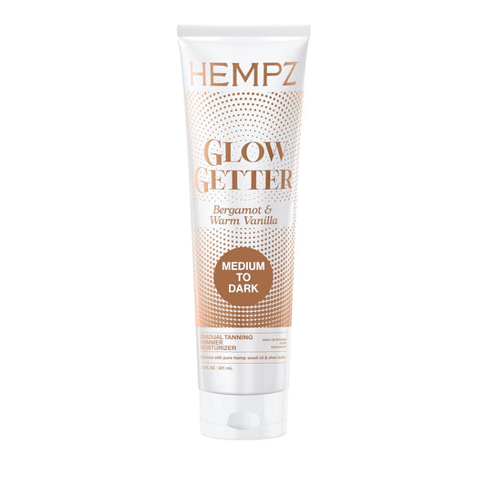 Hempz Glow Getter Gradual Self-Tanning Lotion " Medium to Dark, 7.5 oz | Natural Golden Tan, Summer Glow..