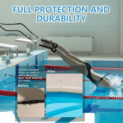 Hikeen Swimming Training Belt - 4M Tether for Swim in Place, Stationary Harness..