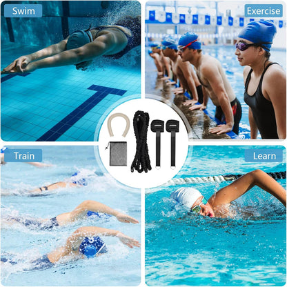 Hikeen Swimming Training Belt - 4M Tether for Swim in Place, Stationary Harness..