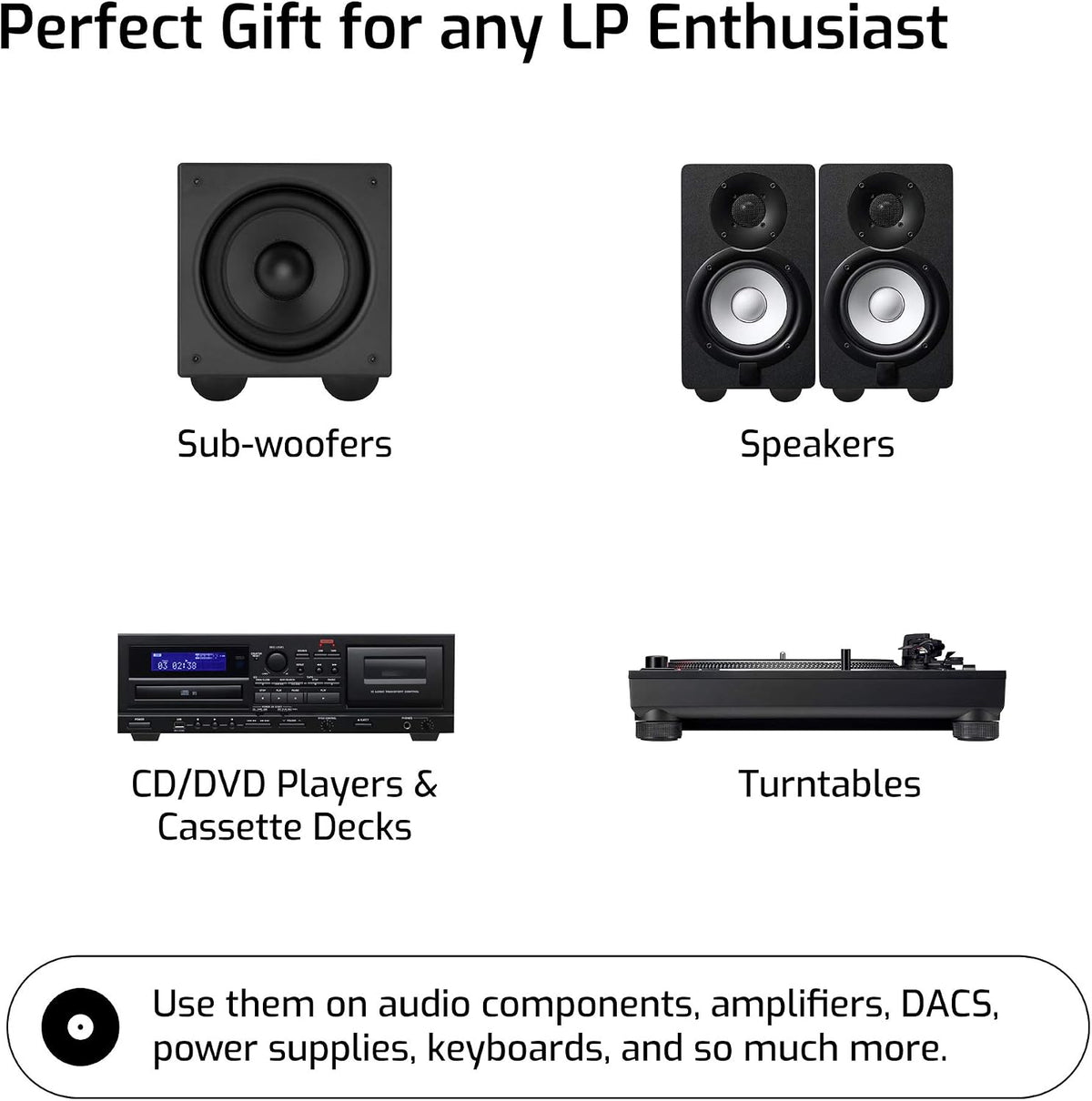 Hudson Hi-Fi Speaker Isolation Feet (4-Pack, 2.5")..