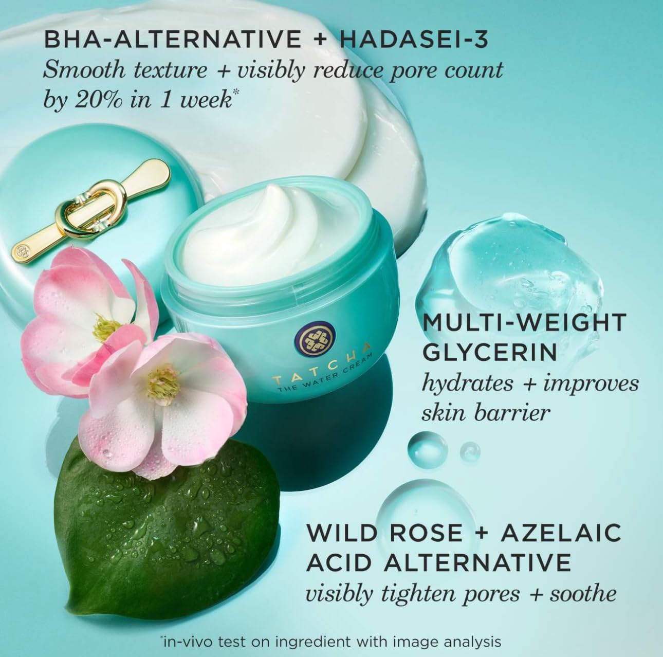 TATCHA The Water Cream | Cream Moisturizer for Face, Optimal Hydration For Pure Poreless Skin, Size- 50 ml