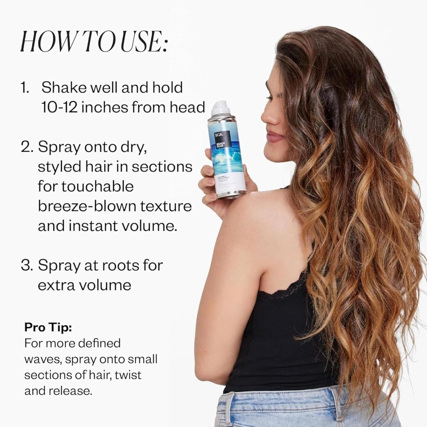 IGK Beach Club Volumizing Texture Spray, Beach Waves + Instant Volume, 5 Oz | Tousled Beachy Texture..
