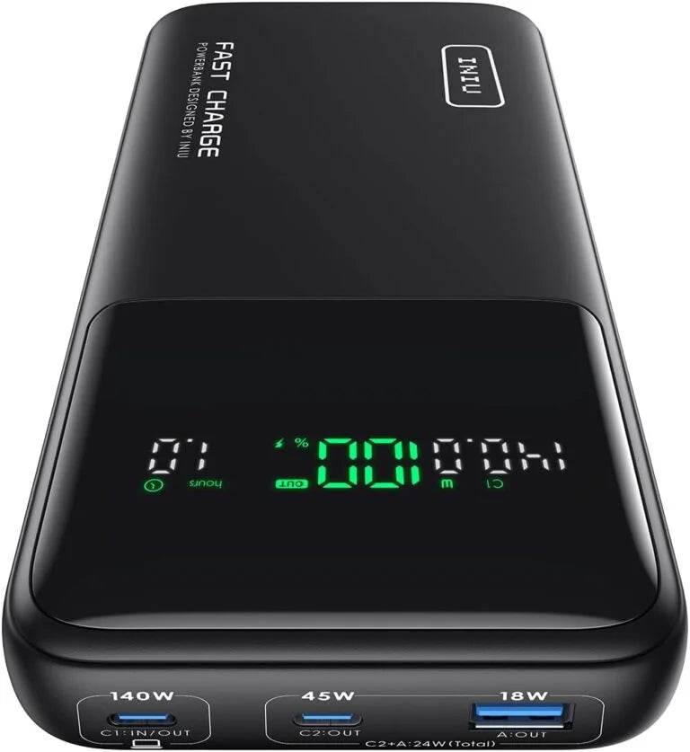INIU 140W Laptop Power Bank, Flight-Safe 27000mAh High Capacity Portable Charger