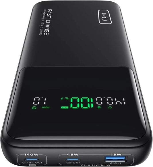 INIU 140W Laptop Power Bank, Flight-Safe 27000mAh High Capacity Portable Charger