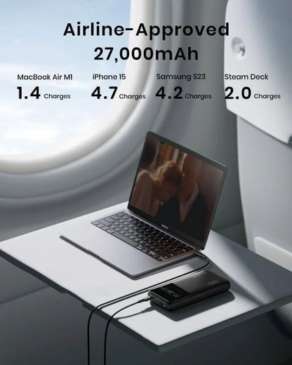 INIU 140W Laptop Power Bank, Flight-Safe 27000mAh High Capacity Portable Charger