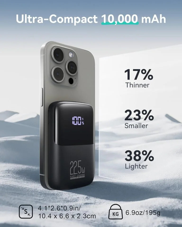 INIU Portable Charger, Smallest 22.5W 10000mAh Power Bank