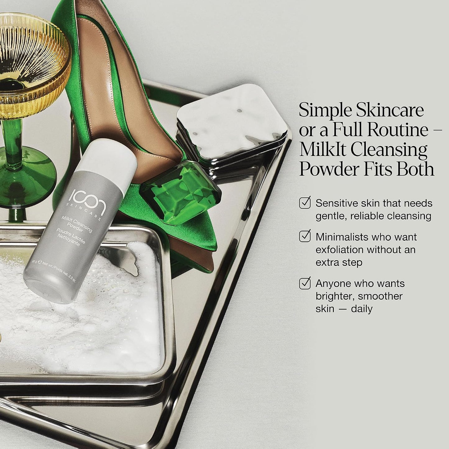 MilkIt Cleansing Powder &amp; Exfoliating, Hydrating Face Wash, Dull Skin – 60g / 2.12oz