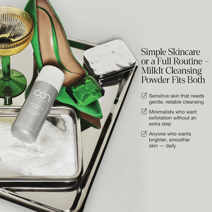 MilkIt Cleansing Powder &amp; Exfoliating, Hydrating Face Wash, Dull Skin – 60g / 2.12oz