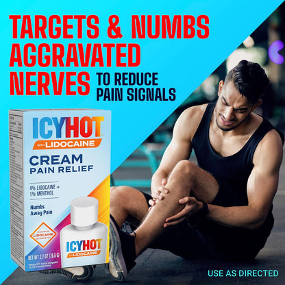 Icy Hot Max Strength Pain Relief Cream with Lidocaine Plus Menthol, 2.7 Ounces