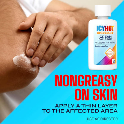 Icy Hot Max Strength Pain Relief Cream with Lidocaine Plus Menthol, 2.7 Ounces