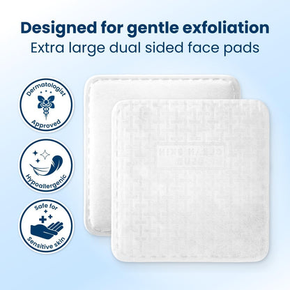 Clean Skin Club Clean² Pads 2.0 [NEW &amp; Improved Edges] Guaranteed Not to Shed &amp; Tear, Unique Triple Layers, Textured Side &amp; Ultra Soft Side..