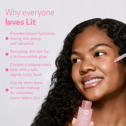 Indeed Labs Lit Skin Prep Serum for Makeup | Face Serum with Taurine for Radiance, Hydrating Hyaluronic Acid, &amp; Pore-Minimizing Niacinamide ..