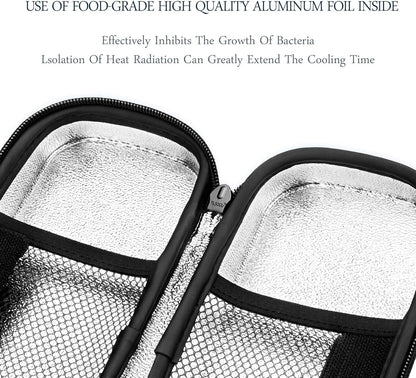 SHBC Insulin Cooler Travel Case for Diabetic Organize Medication Insulated Cooling Bag with 2 Ice Packs Black