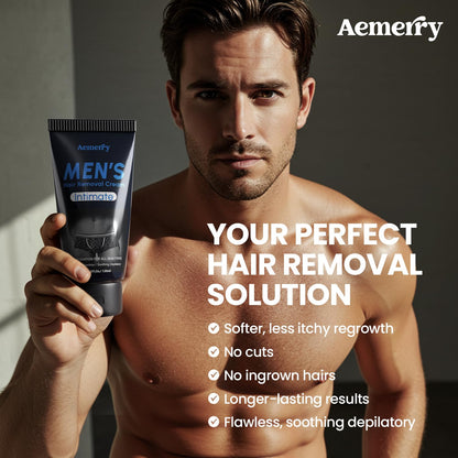 Intimate Hair Removal Cream for Men: Effective Painless Flawless Depilatory Cream for arms legs chest and Pubic Area..