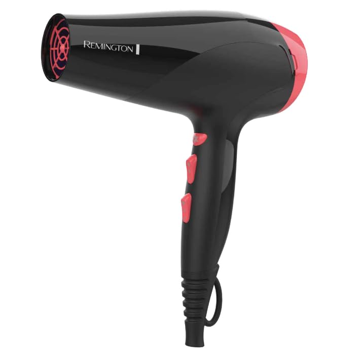 Remington Ionic Ceramic Hairdryer, 3 Heat Settings + Cool Shot, 2 Speeds
