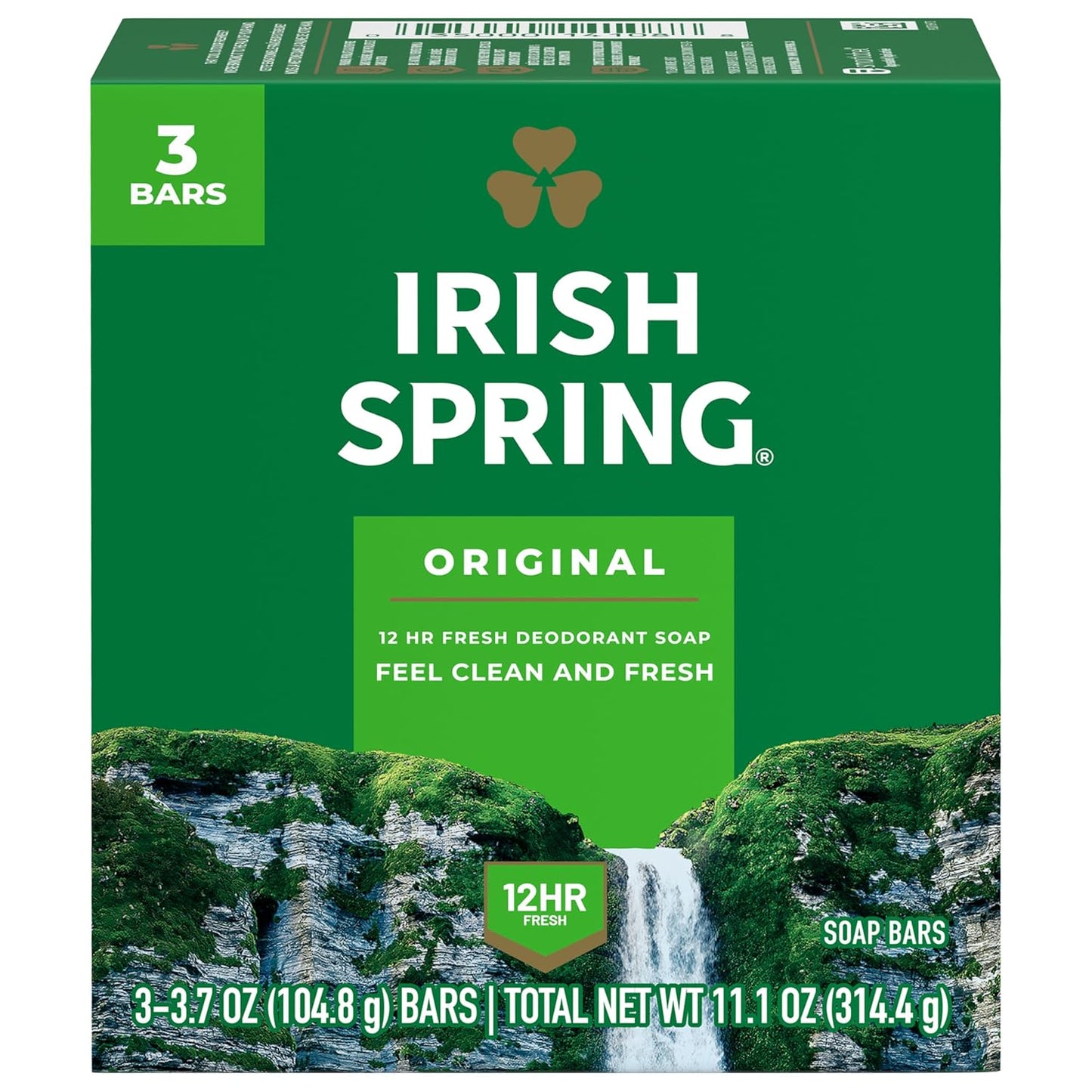 Irish Spring Bar Soap for Men, Original Clean, Smell Fresh and Clean for 12 Hours, Men Soap Bars for Washing Hands and Body..