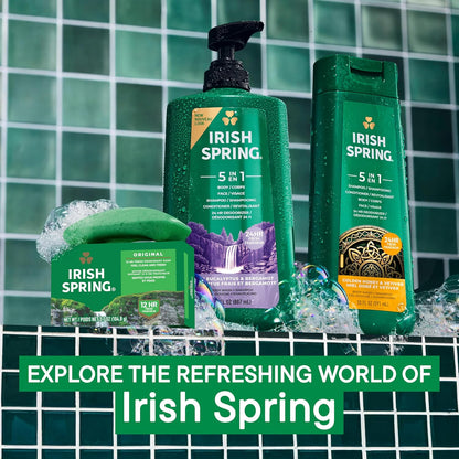 Irish Spring Bar Soap for Men, Original Clean, Smell Fresh and Clean for 12 Hours, Men Soap Bars for Washing Hands and Body..