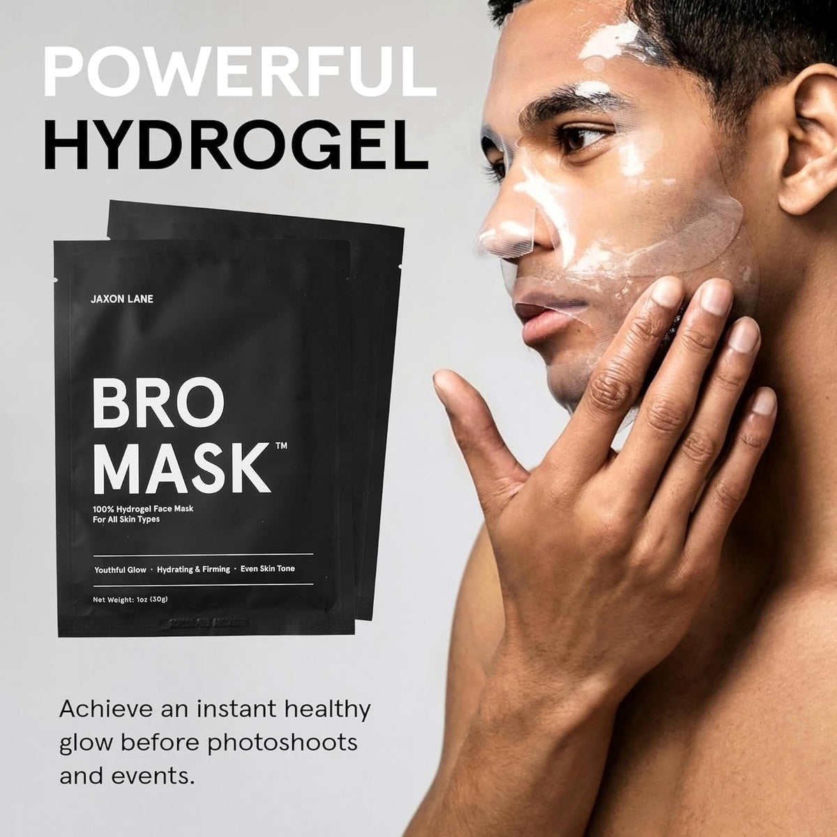 Bro Mask Korean Face Mask for Men, Hydrogel Masks, 1 x 4 Pack