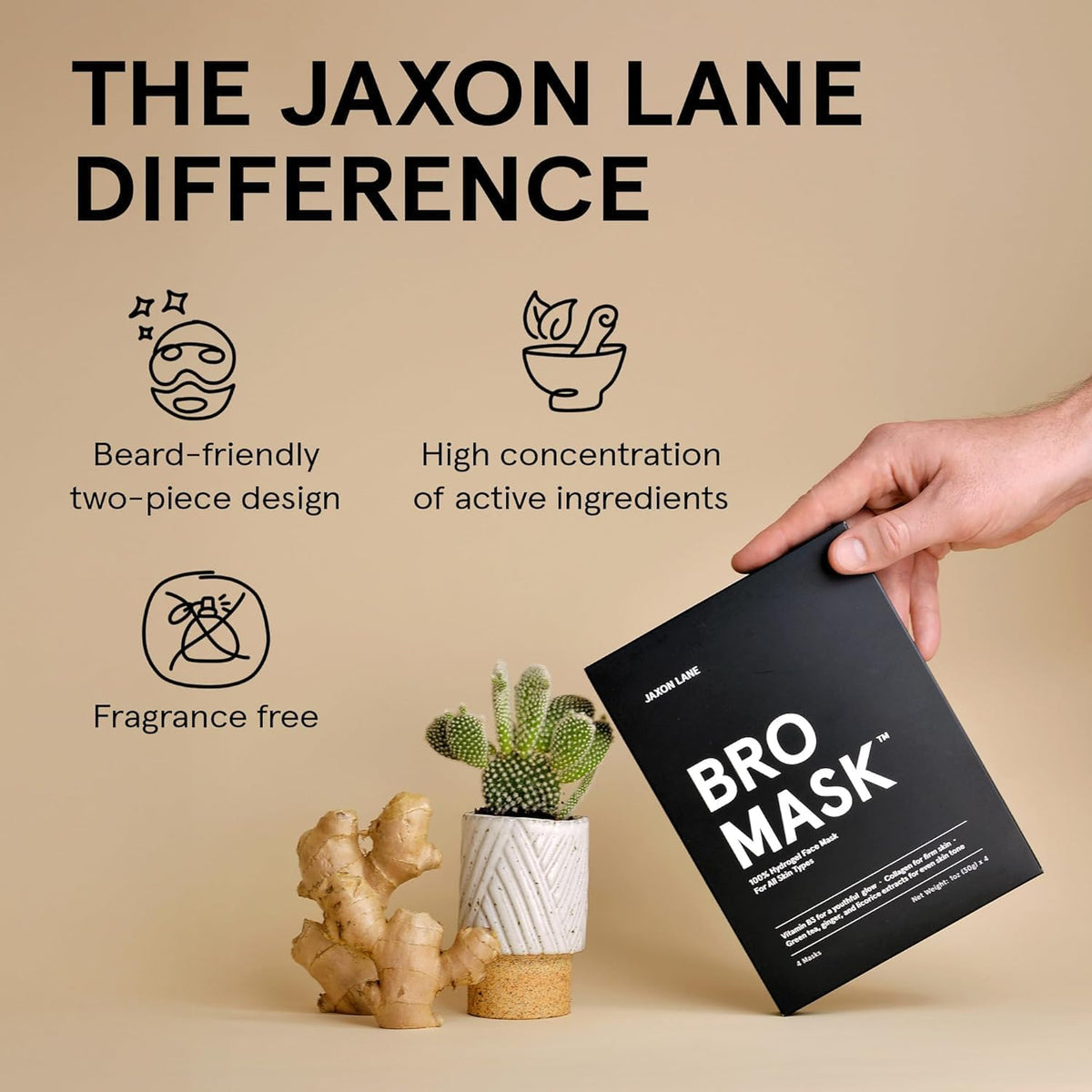 Bro Mask Korean Face Mask for Men, Hydrogel Masks, 1 x 4 Pack