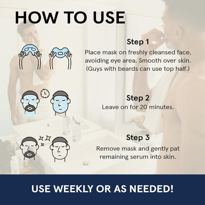 Bro Mask Korean Face Mask for Men, Hydrogel Masks, 1 x 4 Pack