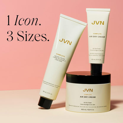 JVN No Heat Complete Air Dry Cream, 13.5 Fl Oz, Jumbo Size, Hair Smoothing Cream Enhances Your Natural Texture..