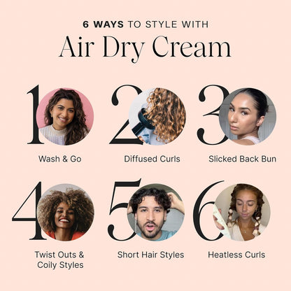 JVN No Heat Complete Air Dry Cream, 13.5 Fl Oz, Jumbo Size, Hair Smoothing Cream Enhances Your Natural Texture..