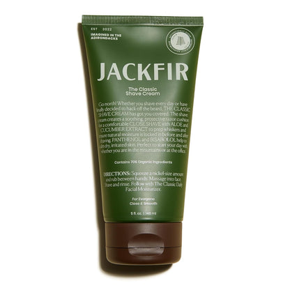 Jackfir The Classic Shave Cream - Natural Shaving Cream for Men Sensitive Skin, Face, EWG Verified, 70%+ Organic Ingredients..