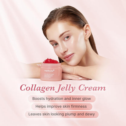 medicube Jelly Cream with Collagen, Niacinamide | Freeze-Dried Hydrolyzed Collagen for Skin Barrier Hydration &amp; 24H Glow..