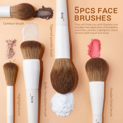 Jessup Makeup Brushes 14Pcs Makeup Brush Set Premium Synthetic Powder Foundation Contour Blush Concealer..