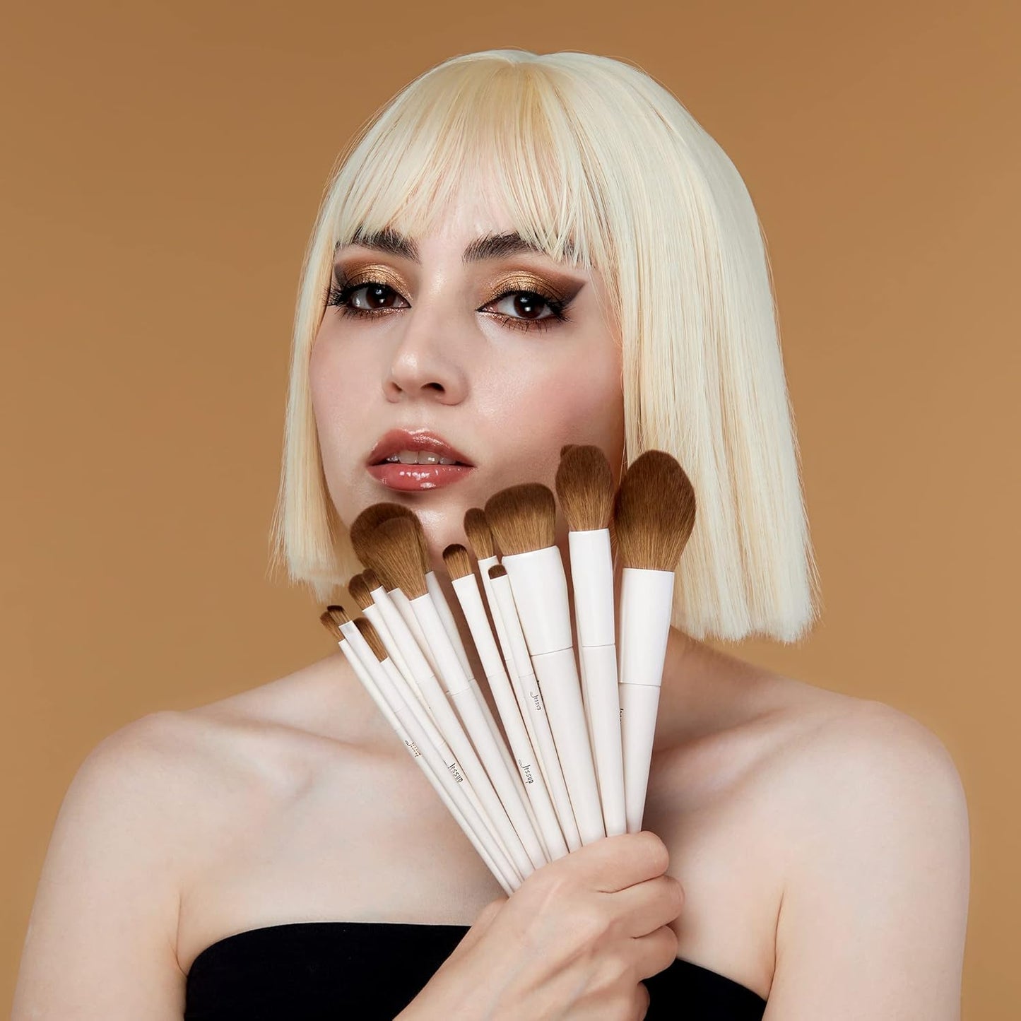Jessup Makeup Brushes 14Pcs Makeup Brush Set Premium Synthetic Powder Foundation Contour Blush Concealer..