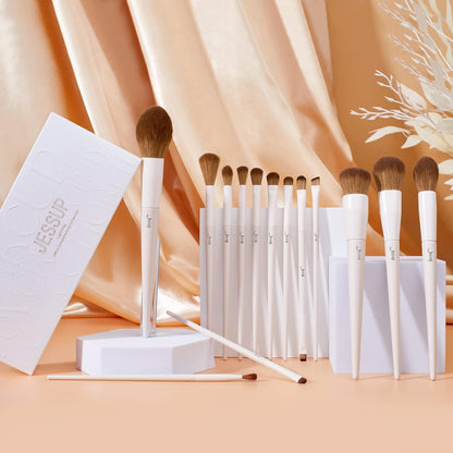 Jessup Makeup Brushes 14Pcs Makeup Brush Set Premium Synthetic Powder Foundation Contour Blush Concealer..