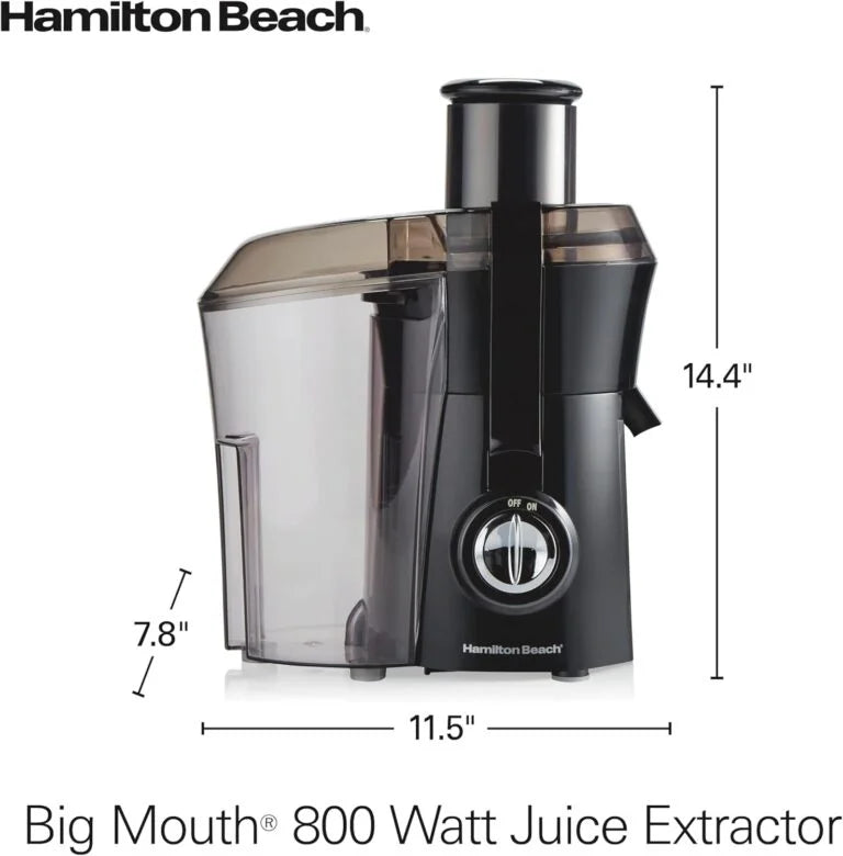 Hamilton Beach Juicer Machine, Big Mouth Large 3” Feed Chute for Whole Fruits and Vegetables