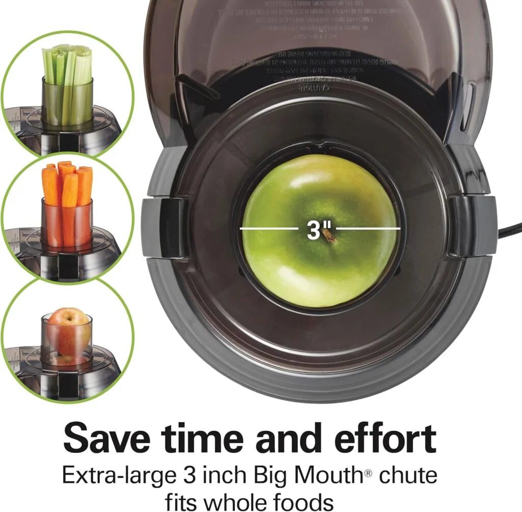 Hamilton Beach Juicer Machine, Big Mouth Large 3” Feed Chute for Whole Fruits and Vegetables
