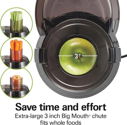 Hamilton Beach Juicer Machine, Big Mouth Large 3” Feed Chute for Whole Fruits and Vegetables