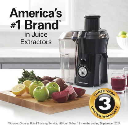 Hamilton Beach Juicer Machine, Big Mouth Large 3” Feed Chute for Whole Fruits and Vegetables