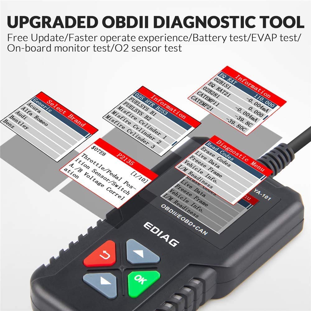 KINGBOLEN OBD2 Scanner YA101 Code Reader, Universal Automotive Engine..