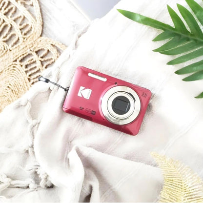 KODAK PIXPRO FZ55 16MP Compact Digital Camera, 5X Optical Zoom, Red